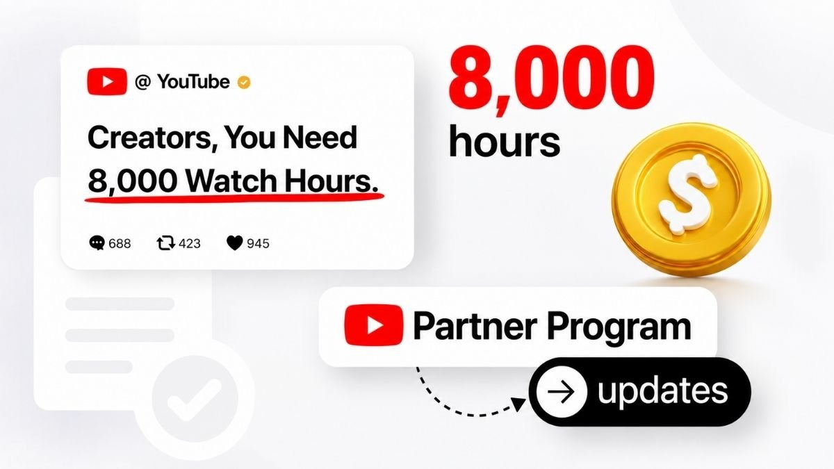 YouTube Doubles Watch Hour Requirement to 8,000 Hours What Creators Need to Know for 2027